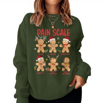 Retro Pain Scale Gingerbread Trauma Nurse Christmas Nursing Women Sweatshirt - Thegiftio UK