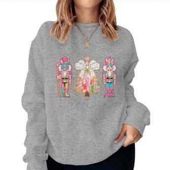 Colorful Coquette Bow Nutcracker Christmas Tree Girls Women Sweatshirt - Thegiftio