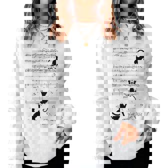 Chats Mignons Jouent Avec Des Partitions S Et Enfants Sweat-shirt pour femme - Cadeauxyz