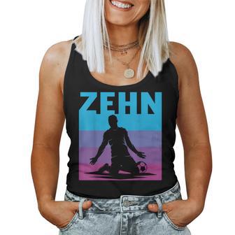 10 Jahre Junge Mädchen 10 Geburtstag Fußball Football Tank Top Frauen - Geschenkecke