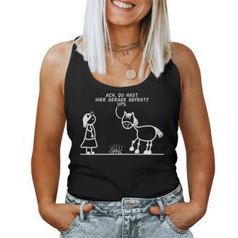 Ach Du Hast Hier Gefegt Hier Gefegt Horse Riding Stall Tank Top Frauen - Geschenkecke