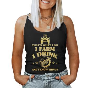 Damen Das Ist Was Ich Mache Farm Drink Beer Ich Weiß Dinge Mit-Ausschnitt Tank Top Frauen - Geschenkecke