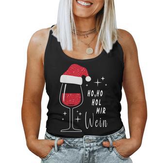 Ho Ho Hol Mir Wine Christmas Outfit Santa Hat Fun Xmas Tank Top Frauen - Geschenkecke