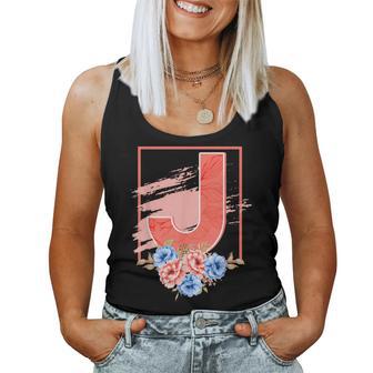 Letter J Flowers Last Name Alphabet Consonant Girl Birthday Tank Top Frauen - Geschenkecke