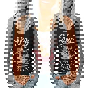 Sleigh All Day Pink Bougie Christmas Gingerbread Girl Women Tank Top | Seseable UK