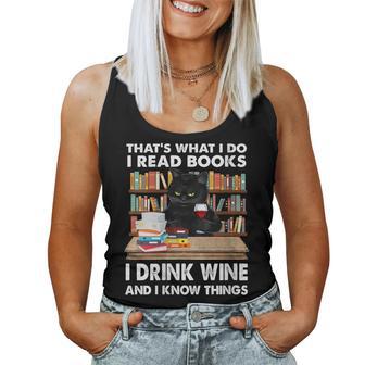 Women's Das Lese Ich Bücher Trinke Wein Und Ich Weiß Dinge Tank Top Frauen - Geschenkecke