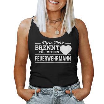 Women's Mein Herz Brennt Für Meinen Fireman Fire Brigade Tank Top Frauen - Geschenkecke