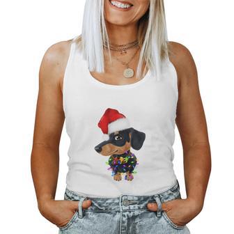 Christmas Outfit Women's Christmas Hat Dog Dachshund Tank Top Frauen - Geschenkecke