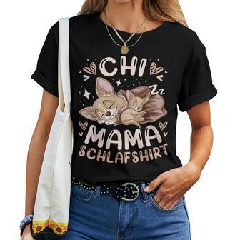 Chi Mama Schlaf Mutter Chihuahua Mit Welpe Muttertag T-shirt Frauen - Geschenkecke