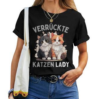 Crazy Cats Lady Cats Slogan T-shirt Frauen - Geschenkecke