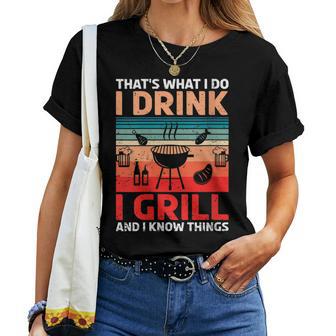 Damen Bbq Beer Freedome Das Ist Was Ich Trinke Und Weiß Dinge Mit-Ausschnitt T-shirt Frauen - Geschenkecke