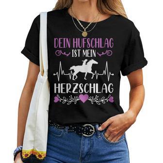 Dein Houfschlag Ist Mein Herzschlag Pferdede Girls' T-shirt Frauen - Geschenkecke