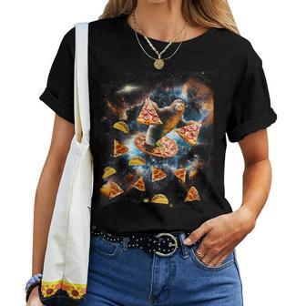 Galaxy Sloth Eat Pizza Taco In Space T-shirt Frauen - Geschenkecke