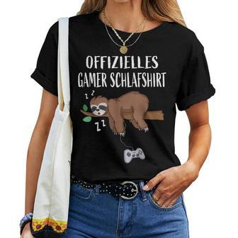 Gamer Pyjamas Sloth Gamingideo Player T-shirt Frauen - Geschenkecke