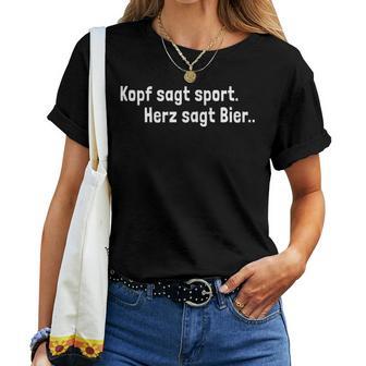 Kopf Sagt Sport Heart Says Beer Football Drinker T-shirt Frauen - Geschenkecke