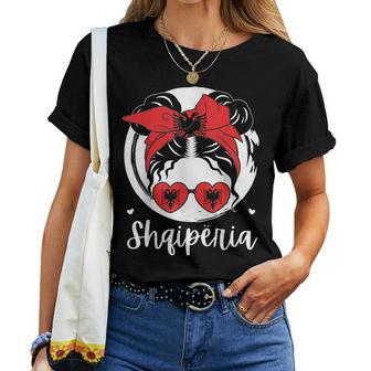 Shqipëria Albania Flagajza Shqiptare Albanian Girl T-shirt Frauen - Geschenkecke