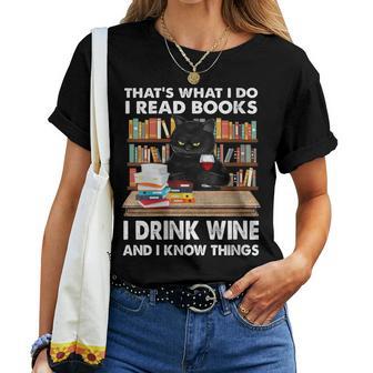 Women's Das Lese Ich Bücher Trinke Wein Und Ich Weiß Dinge T-shirt Frauen - Geschenkecke