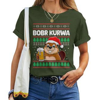 Bòbr Kurwa Bober X Xmas Christmas Beer Kurwa Bober Xmas Beer T-shirt Frauen - Geschenkecke