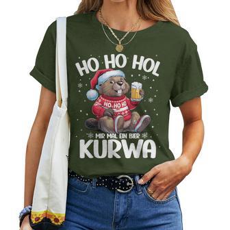 Bòbr Kurwa Christmas Jumper Polish Beer Bober Xmas Kurwa Red T-shirt Frauen - Geschenkecke