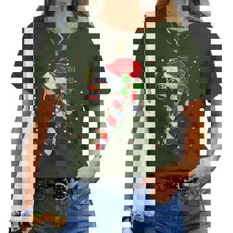 Candy Cane Crew Christmas Lights Family Matching Xmas Girls Women T-shirt | Mazezy