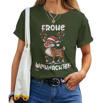 Christmas Women's Reindeer Merry Christmas Xmas T-shirt Frauen - Geschenkecke