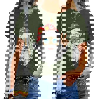 Groovy Santa Hippie Peace Christmas Girls Xmas Hippie Women T-shirt - Thegiftio