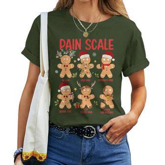 Retro Pain Scale Gingerbread Trauma Nurse Christmas Nursing Women T-shirt - Thegiftio UK