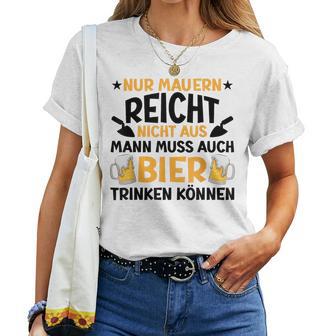 Maurer Beer Slogan Blue S T-shirt Frauen - Geschenkecke