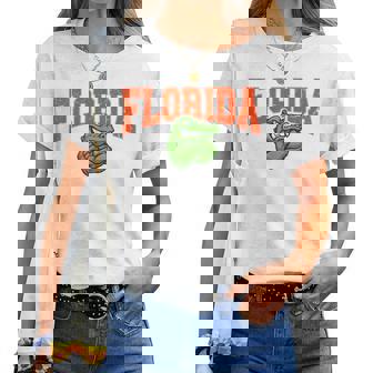 Vintage Florida Lovers Apparel Throwback Orange Women T-shirt - Seseable