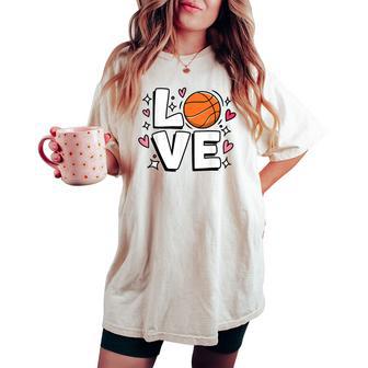 Cute Basketball Love N Girls And Sports Player Women's Oversized Comfort T-shirt - Thegiftio UK