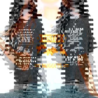 Chicken Nugget Lover Will Trade Sister For Chicken Nuggets Women's Oversized Comfort T-Shirt | Seseable CA