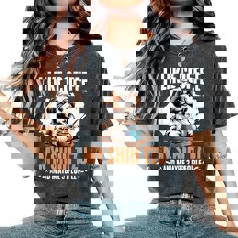 I Like Coffee My Shih Tzu Maybe 3 People Dog Owner Shih Tzu Women's Oversized Comfort T-Shirt - Thegiftio