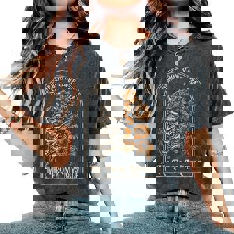 Floral Skeleton Somebody Save Me Retro Country From Myself Women's Oversized Comfort T-Shirt - Monsterry