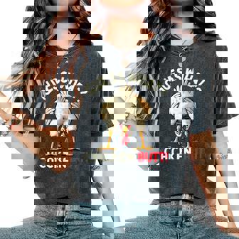 Guess What Chicken Butt Chicken Chicken Women's Oversized Comfort T-Shirt | Mazezy