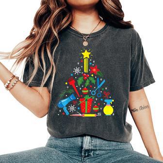 Hair Dresser Salon Dressing Christmas Ornament Women Women's Oversized Comfort Colors T-Shirt - Monsterry