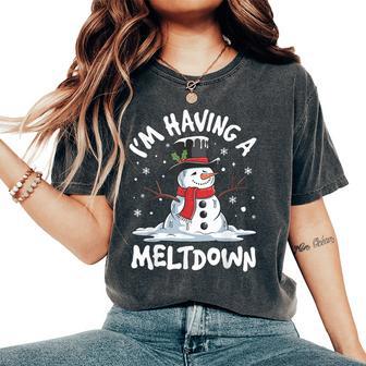 I'm Having A Meltdown Snowman Christmas Mens Women's Oversized Comfort T-Shirt - Thegiftio UK