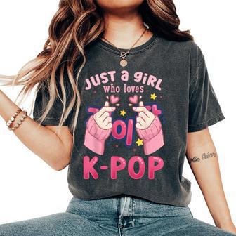 K-Pop Just A Girl Who Loves K-Pop Women's Oversized Comfort T-Shirt - Thegiftio UK
