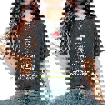 Math Equation Merry Xmas Season Teacher Christmas Tree Women's Oversized Comfort T-Shirt - Thegiftio