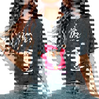 Mrs Reindeer Outfit Christmas Matching Couple Premium Women's Oversized Comfort Colors T-Shirt - Monsterry