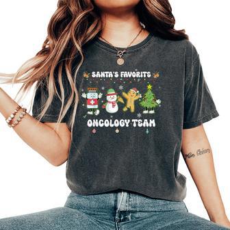 Oncology Christmas Crew Chemotherapy Nurse Techs Np Can Women's Oversized Comfort T-Shirt - Thegiftio UK