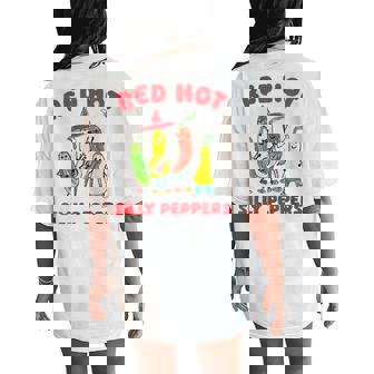 Red Hot Silly Peppers Mexican Spicy Hot Food Men Women's Oversized Comfort T-Shirt Back Print | Mazezy
