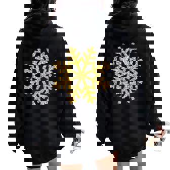 Christmas Gold Snowflake T-Shirt Winter For Mens Womens Kids Tank Top Women Oversized Hoodie Back Print - Monsterry