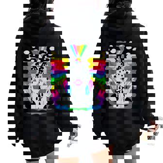 Colorful Psychedelic Girl Trippy Abstract Third Eye Vision Tank Top Women Oversized Hoodie Back Print - Monsterry
