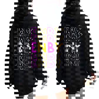 ENBY Nonbinary Genderqueer Androgyny Gay Non Binary Queer Women Oversized Hoodie Back Print - Monsterry