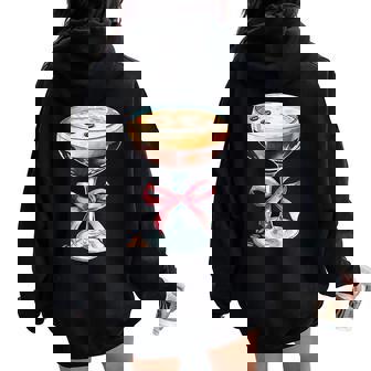Espresso Martini Pink Bow Graphic For Girls Women Women Oversized Hoodie Back Print | Mazezy