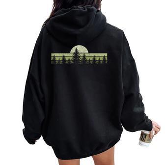 Forest Trees Nature Outdoors Retro Vintage Graphic Women Oversized Hoodie Back Print | Mazezy