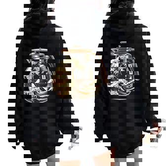 The Great Wave Of Coffee Coffee Japanese I Love Coffee Women Oversized Hoodie Back Print | Mazezy