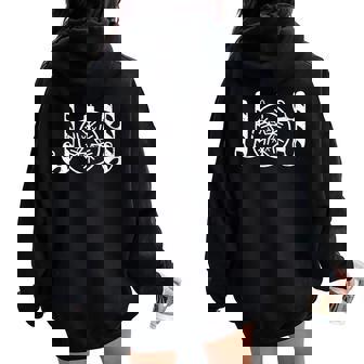 Joy With Christmas Ornament Snowflake Graphic Christmas Women Oversized Hoodie Back Print - Monsterry