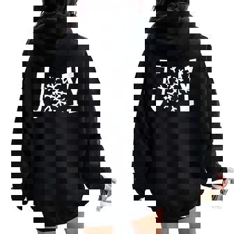 Joy Snowflake Fun Gift Women Oversized Hoodie Back Print - Monsterry
