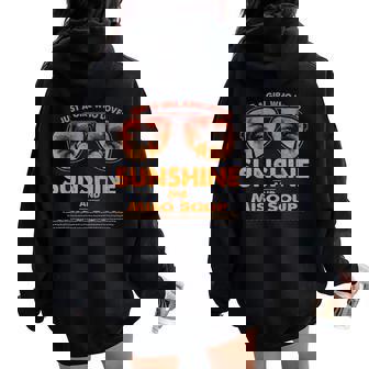 Just A Girl Who Loves Sunshine And Miso Soup Sunglasses Women Oversized Hoodie Back Print - Monsterry